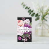 白黒ヴィンテージバラフローラブティックQRコード 名刺 (スタンド正面)