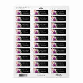 白黒ヴィンテージバラフローラ差出人住所 ラベル (フルシート)