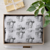 白黒ヴィンテージパーティー組織 薄葉紙 (ギフト)