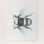 白黒ヴィンテージビースケッチパズル ジグソーパズル (縦)