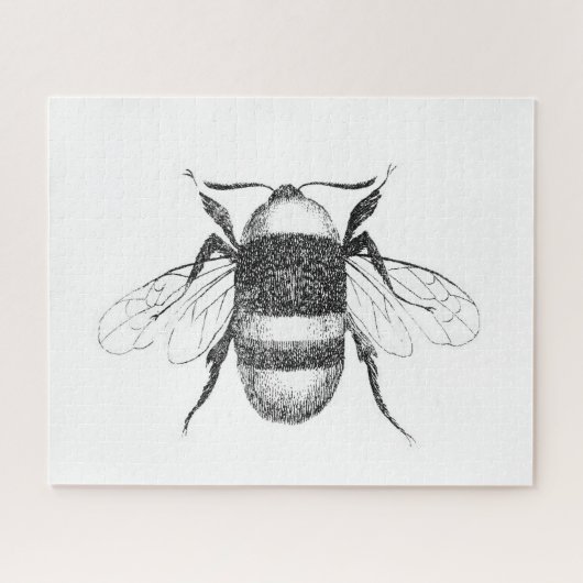 白黒ヴィンテージビースケッチパズル ジグソーパズル (横)