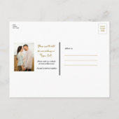 白黒ヴィンテージピンクストライプのローズ葉書 案内ポストカード (裏面)