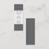白黒ヴィンテージピンホイールダマスクパーソナライズされた スキニー名刺 (正面/裏面)