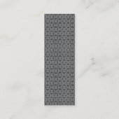 白黒ヴィンテージピンホイールダマスクパーソナライズされた スキニー名刺 (裏面)