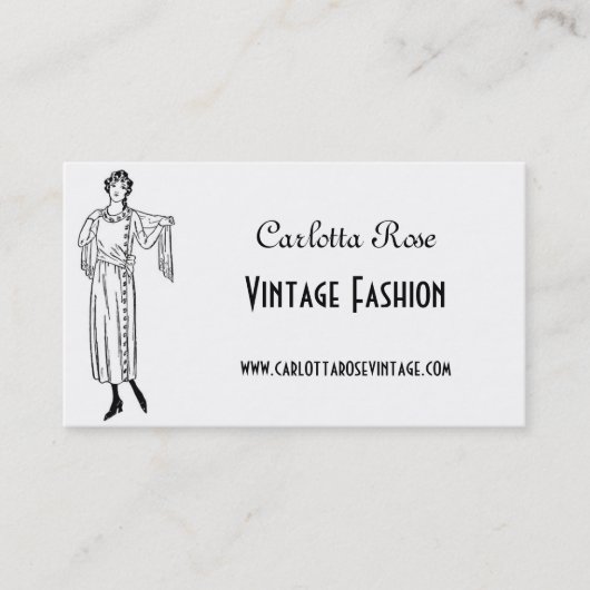 白黒ヴィンテージファッション 名刺 (正面)