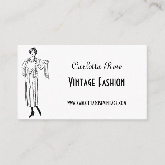 白黒ヴィンテージファッション 名刺 (正面)