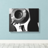 白黒ヴィンテージフィルムカメラレンズ11x14 キャンバスプリント (インサイチュ (ウッドフロア))