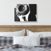 白黒ヴィンテージフィルムカメラレンズ11x14 キャンバスプリント (インサイチュ (寝室))