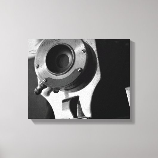 白黒ヴィンテージフィルムカメラレンズ11x14 キャンバスプリント (正面)