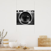 白黒ヴィンテージフィルムカメラレンズ16x20 ポスター (キッチン)