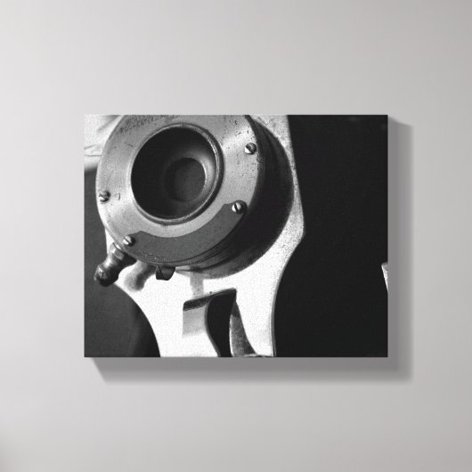 白黒ヴィンテージフィルムカメラレンズ8x10 キャンバスプリント (正面)