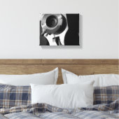 白黒ヴィンテージフィルムカメラレンズ8x10 キャンバスプリント (インサイチュ (寝室))