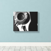 白黒ヴィンテージフィルムカメラレンズ8x10 キャンバスプリント (インサイチュ (ウッドフロア))