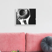 白黒ヴィンテージフィルムカメラレンズ8x10 キャンバスプリント (インサイチュ (リビング))