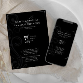 白黒ヴィンテージフォーマルウェディング2.0 招待状