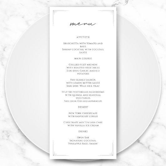 白黒ヴィンテージフォーマル結婚式 プログラム