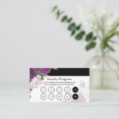 白黒ヴィンテージフローラサービスロイヤリティスタンプ 名刺 (スタンド正面)