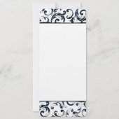 白黒ヴィンテージフローラダマスクウェディング 招待状 (裏面)