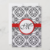 白黒ヴィンテージフローラダマスクウェディング 招待状 (裏面)