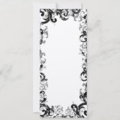 白黒ヴィンテージフローラダマスクウェディング 招待状 (裏面)