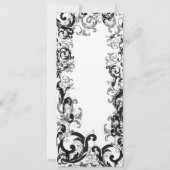 白黒ヴィンテージフローラダマスクウェディング 招待状 (裏面)