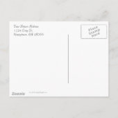 白黒ヴィンテージフローラダマスクサンキュー ポストカード (裏面)