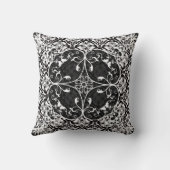 白黒ヴィンテージフローラダマスクパターン2 クッション (裏面)