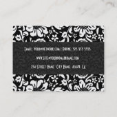 白黒ヴィンテージフローラダマスクパターン4 名刺 (裏面)