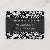 白黒ヴィンテージフローラダマスクパターン4 名刺 (裏面)