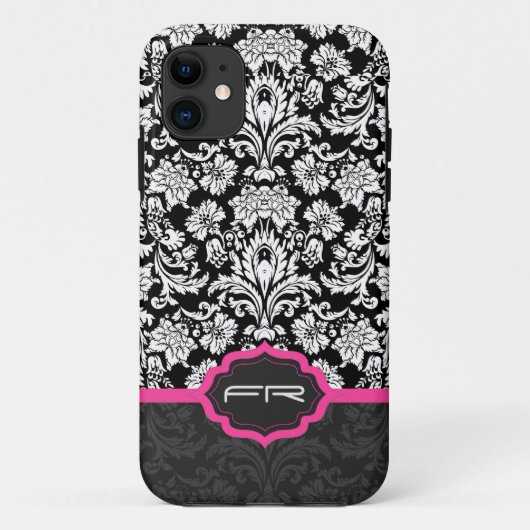 白黒ヴィンテージフローラダマスク2モノグラーム Case-Mate iPhoneケース (裏面)