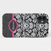 白黒ヴィンテージフローラダマスク2モノグラーム Case-Mate iPhoneケース (裏面(横))