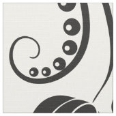 白黒ヴィンテージフローラダマスク ファブリック (クローズアップ)