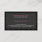 白黒ヴィンテージフローラダマスク 名刺 (裏面)