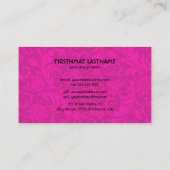 白黒ヴィンテージフローラダマスパターン 名刺 (裏面)