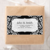 白黒ヴィンテージフローラデザインラベルテンプレート ラベル (インサイチュ)