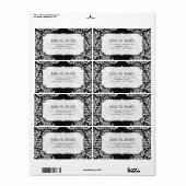 白黒ヴィンテージフローラデザインラベルテンプレート ラベル (フルシート)