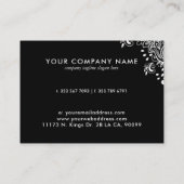 白黒ヴィンテージフローラペイズリーオーナメント 名刺 (裏面)