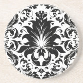 白黒ヴィンテージフローラマスク コースター (正面)
