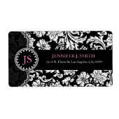 白黒ヴィンテージフローラマスク ラベル (正面)