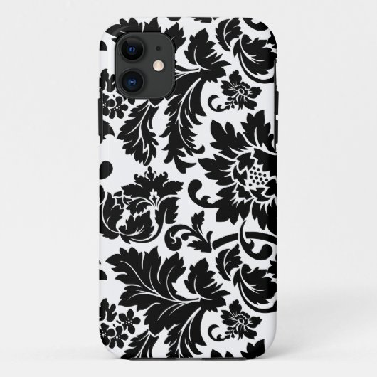 白黒ヴィンテージフローラマスク Case-Mate iPhoneケース (裏面)