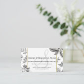 白黒ヴィンテージフローラモノグラム名刺 名刺 (スタンド正面)