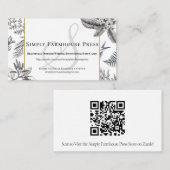 白黒ヴィンテージフローラモノグラム名刺 名刺 (正面/裏面)