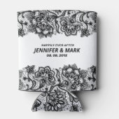 白黒ヴィンテージフローラレース縁ど 缶クーラー (裏面)