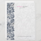 白黒ヴィンテージフローラレース レターヘッド (正面/裏面)