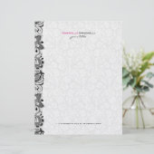 白黒ヴィンテージフローラレース レターヘッド (スタンド正面)