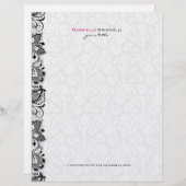 白黒ヴィンテージフローラレース レターヘッド (正面/裏面)