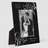 白黒ヴィンテージフローラ写真結婚の種類 フォトプラーク (側面)