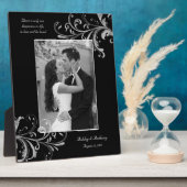 白黒ヴィンテージフローラ写真結婚の種類 フォトプラーク (側面)