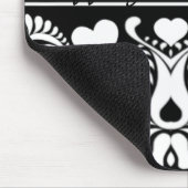 白黒ヴィンテージフローラ結婚のマウスパッド マウスパッド (コーナー)