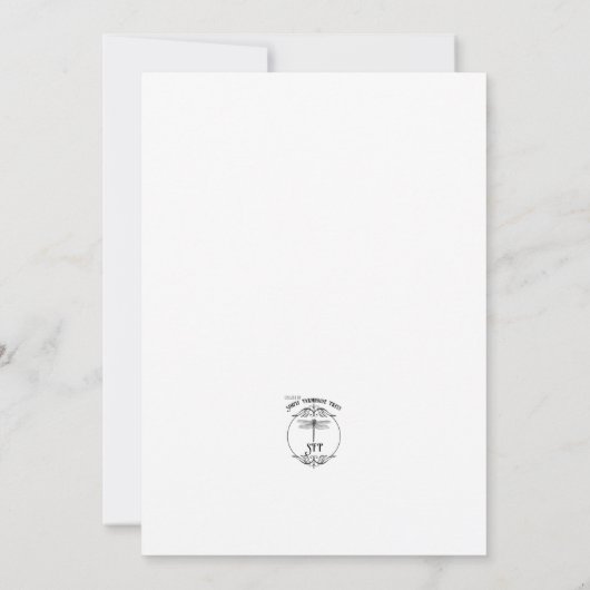 白黒ヴィンテージフローラ結婚式招待状 招待状 (裏面)